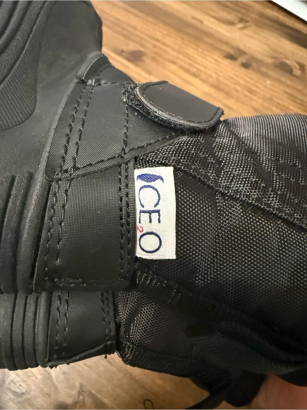 Kids Black Insulated Winter Boots with Adjustable Top